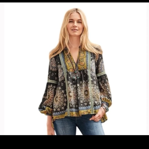 Sundance Tops - Sundance Carina Blouse Top Paisley Floral Print Long Sleeve Boho
Size Small